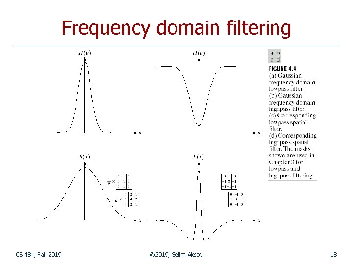 Frequency domain filtering CS 484, Fall 2019 © 2019, Selim Aksoy 18 