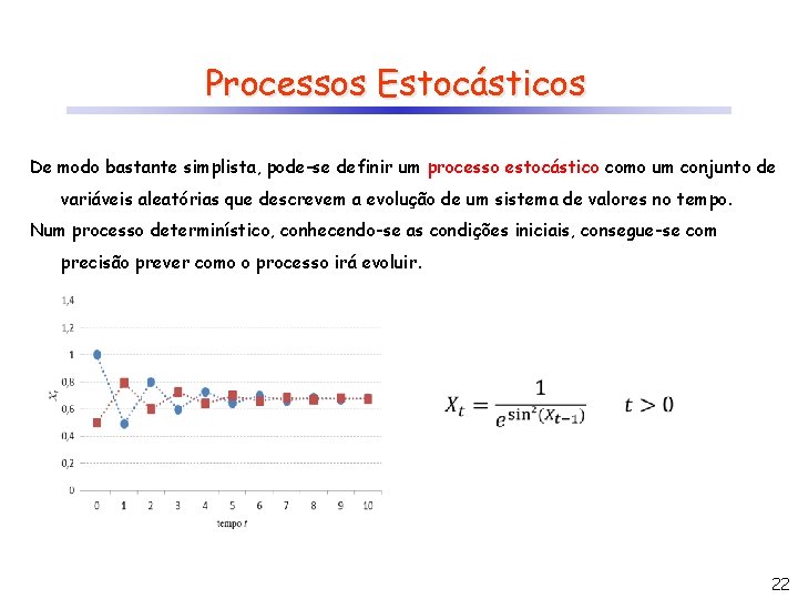 Processos Estocásticos De modo bastante simplista, pode-se definir um processo estocástico como um conjunto