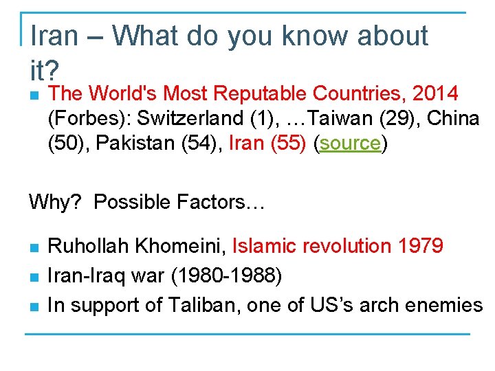 Iran – What do you know about it? n The World's Most Reputable Countries,