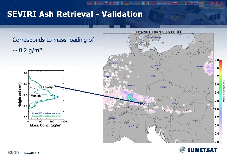 SEVIRI Ash Retrieval - Validation Corresponds to mass loading of ~ 0. 2 g/m