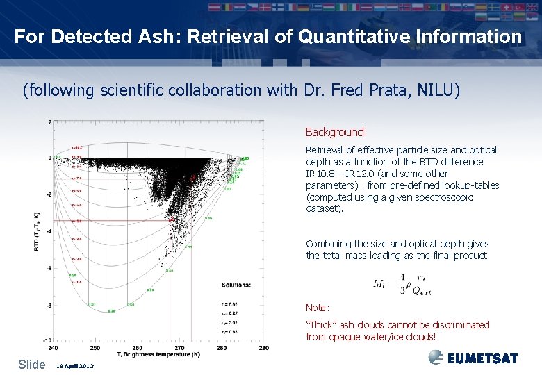 For Detected Ash: Retrieval of Quantitative Information (following scientific collaboration with Dr. Fred Prata,