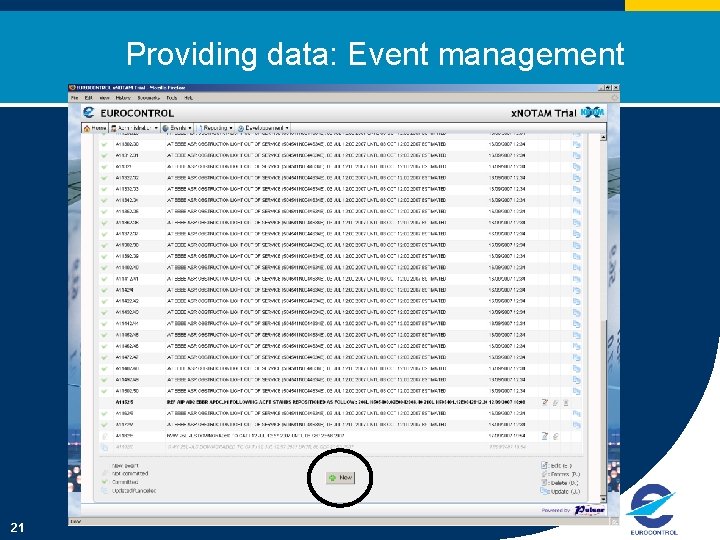 Providing data: Event management 21 