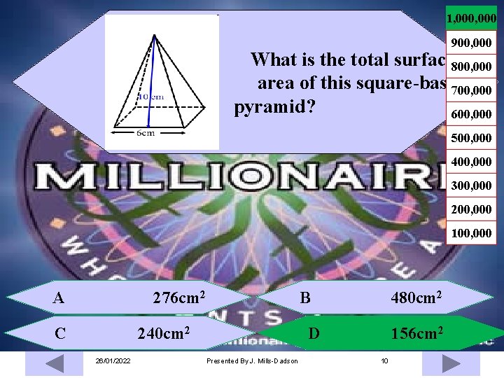 1, 000 900, 000 What is the total surface 800, 000 area of this