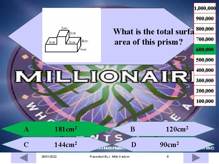 1, 000 900, 000 800, 000 What is the total surface 700, 000 area