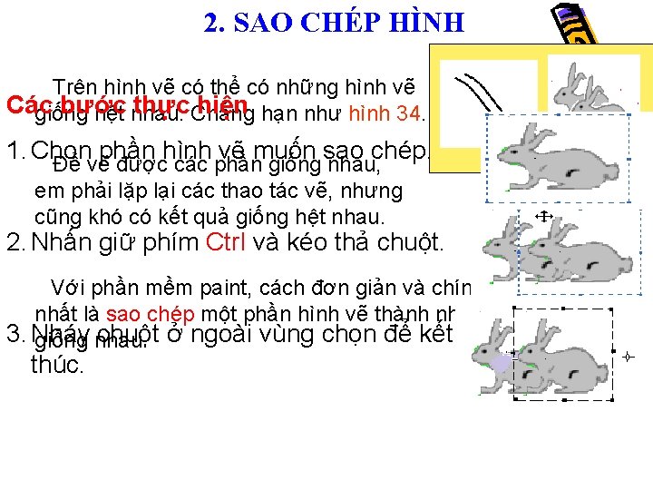 2. SAO CHÉP HÌNH Trên hình vẽ có thể có những hình vẽ Các