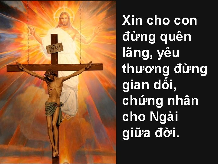 Xin cho con đừng quên lãng, yêu thương đừng gian dối, chứng nhân cho