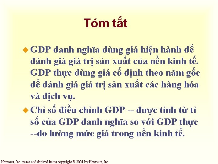 Tóm tắt u GDP danh nghĩa dùng giá hiện hành để đánh giá trị