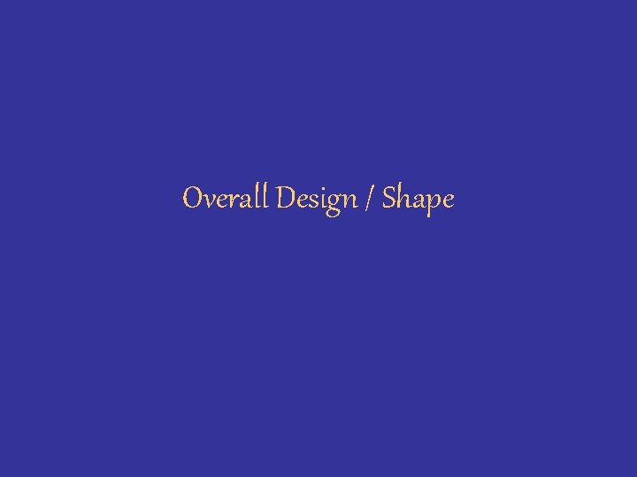 Overall Design / Shape 