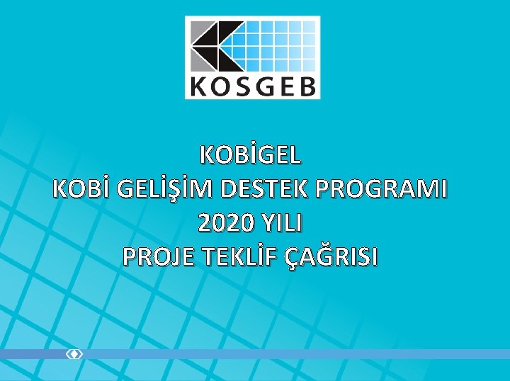 KOBİGEL KOBİ GELİŞİM DESTEK PROGRAMI 2020 YILI PROJE TEKLİF ÇAĞRISI 