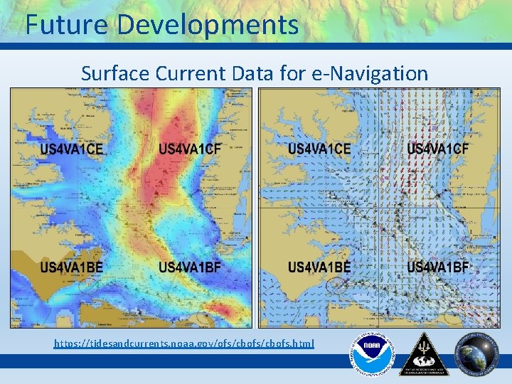 Future Developments Surface Current Data for e-Navigation https: //tidesandcurrents. noaa. gov/ofs/cbofs. html 