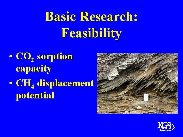 Basic Research: Feasibility • CO 2 sorption capacity • CH 4 displacement potential 