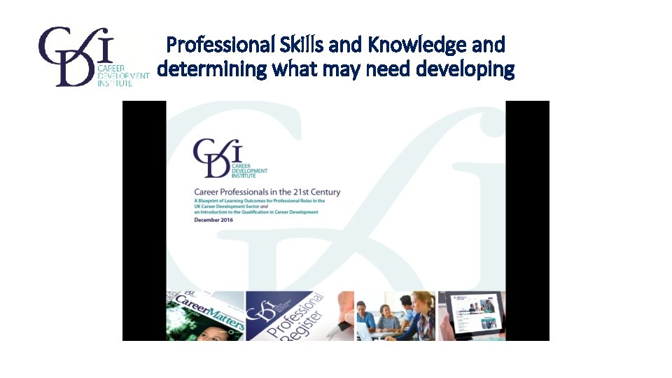 Professional Skills and Knowledge and determining what may need developing 