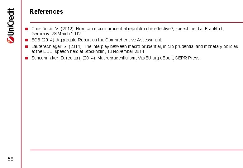 References < Constâncio, V. (2012). How can macro prudential regulation be effective? , speech