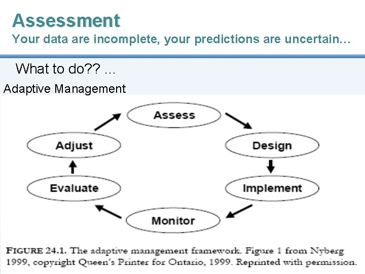 Assessment Your data are incomplete, your predictions are uncertain… What to do? ? … Assessment Your data are incomplete, your predictions are uncertain… What to do? ? …