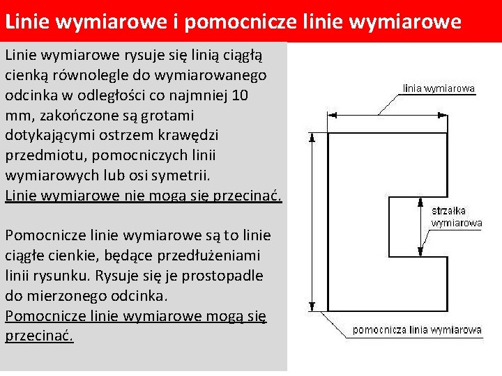 Wymiarowanie PODSTAWY RYSUNKU TECHNICZNEGO Wymiarowanie Aby rysunek