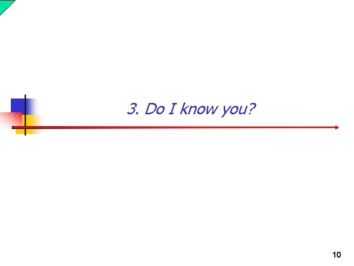 3. Do I know you? 10 