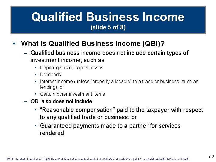 Qualified Business Income (slide 5 of 8) • What Is Qualified Business Income (QBI)?