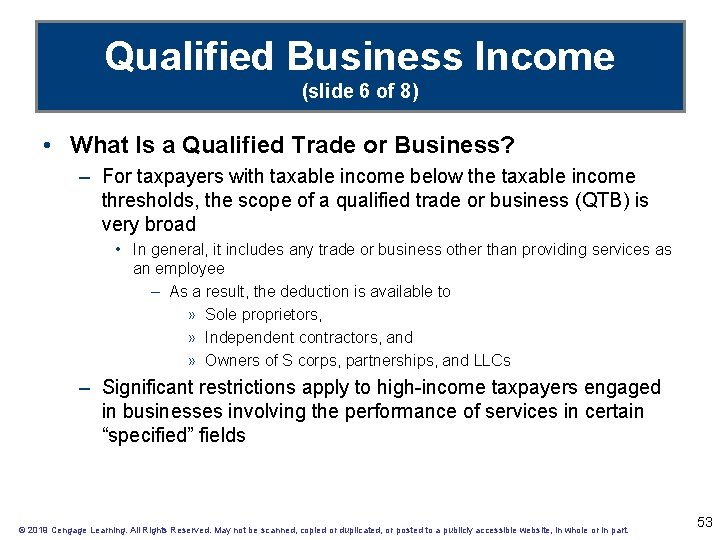 Qualified Business Income (slide 6 of 8) • What Is a Qualified Trade or