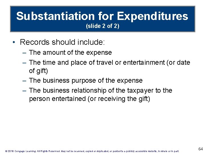 Substantiation for Expenditures (slide 2 of 2) • Records should include: – The amount