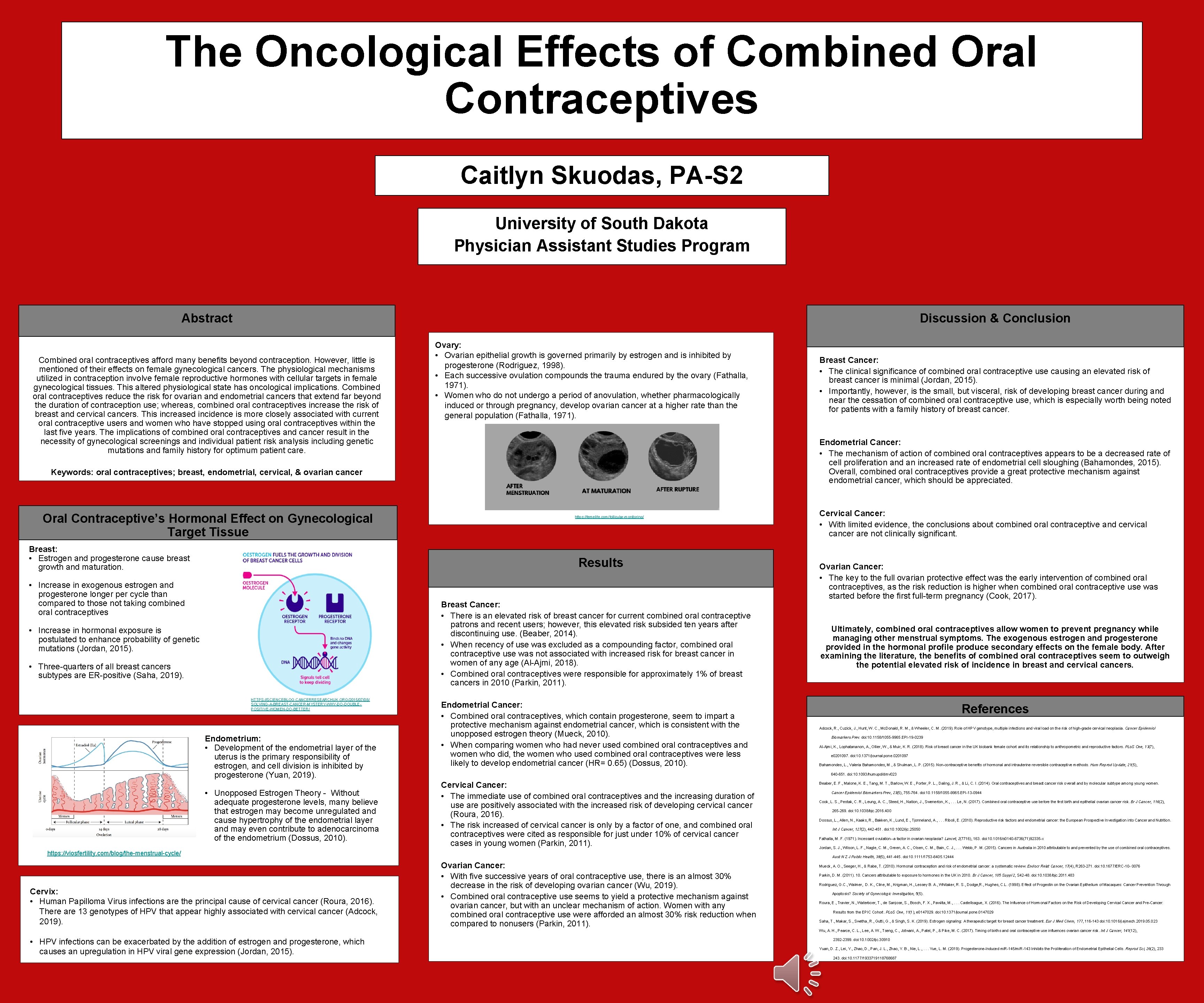 The Oncological Effects of Combined Oral Contraceptives Caitlyn Skuodas, PA-S 2 University of South