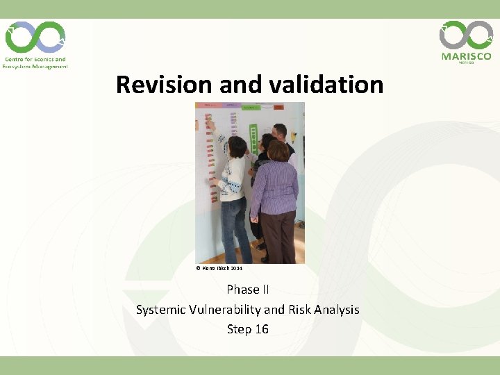 Revision and validation © Pierre Ibisch 2014 Phase II Systemic Vulnerability and Risk Analysis