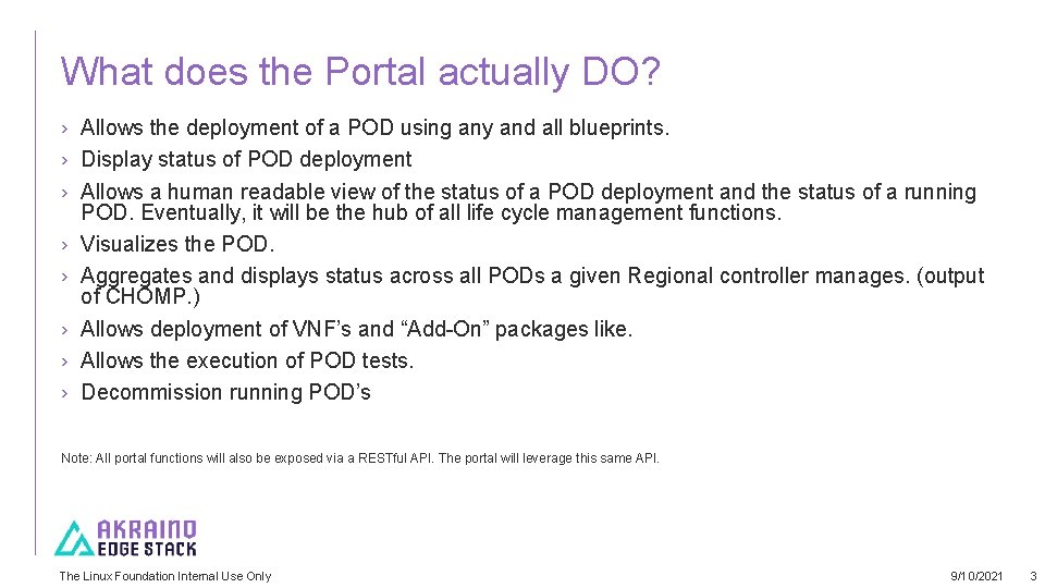 What does the Portal actually DO? › Allows the deployment of a POD using