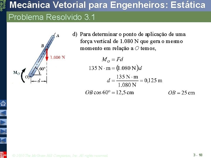 Nona Edição Mecânica Vetorial para Engenheiros: Estática Problema Resolvido 3. 1 d) Para determinar