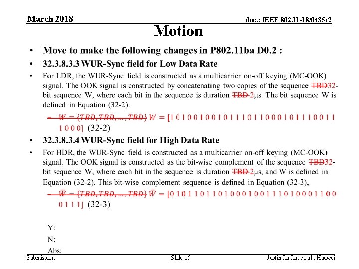 March 2018 Motion doc. : IEEE 802. 11 -18/0435 r 2 • Submission Slide