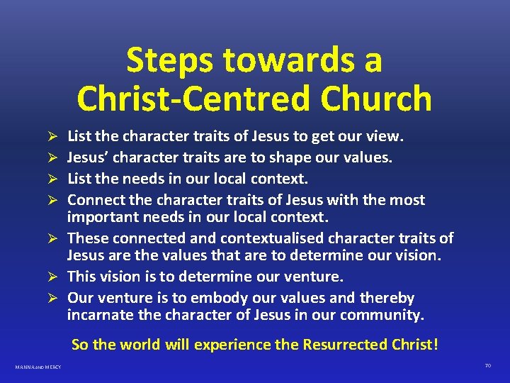 Steps towards a Christ-Centred Church Ø Ø Ø Ø List the character traits of