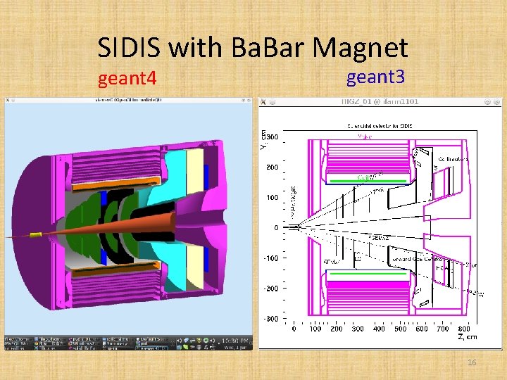 SIDIS with Ba. Bar Magnet geant 4 geant 3 16 