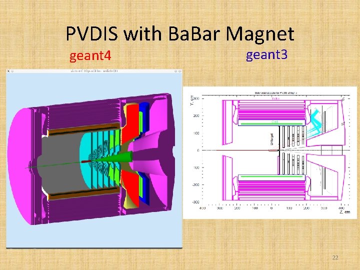 PVDIS with Ba. Bar Magnet geant 4 geant 3 22 