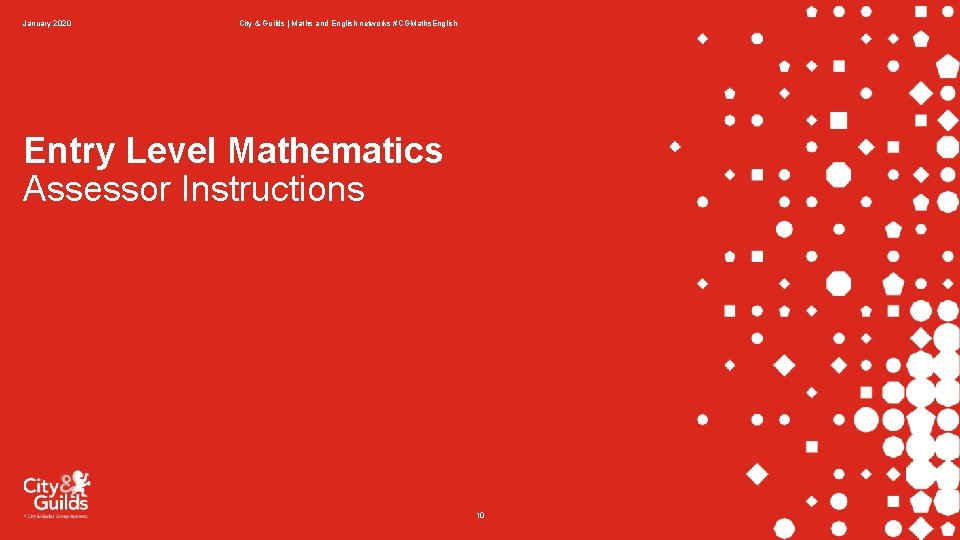 January 2020 City & Guilds | Maths and English networks #CGMaths. English Entry Level