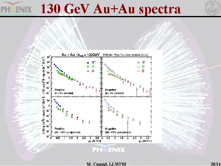 130 Ge. V Au+Au spectra M. Csanád, LLWI’ 05 30/14 