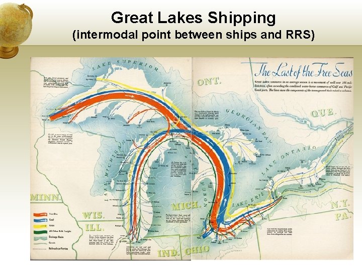 Great Lakes Shipping (intermodal point between ships and RRS) 