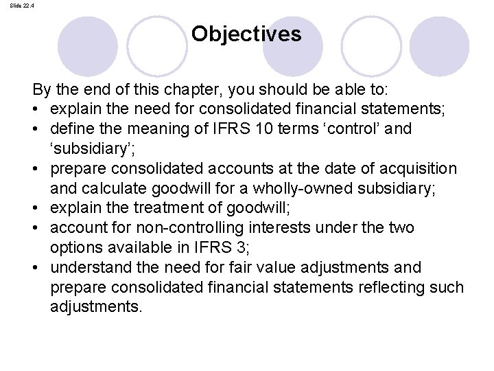 Slide 22. 4 Objectives By the end of this chapter, you should be able