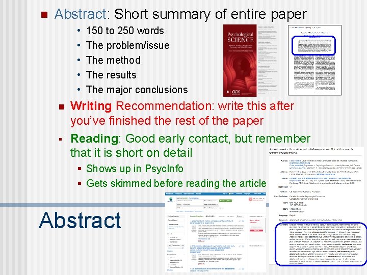 n Abstract: Short summary of entire paper • • • n § 150 to