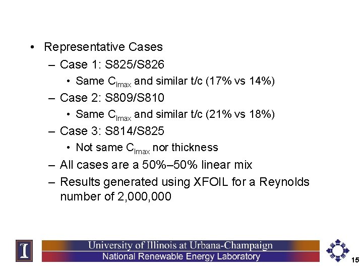  • Representative Cases – Case 1: S 825/S 826 • Same Clmax and