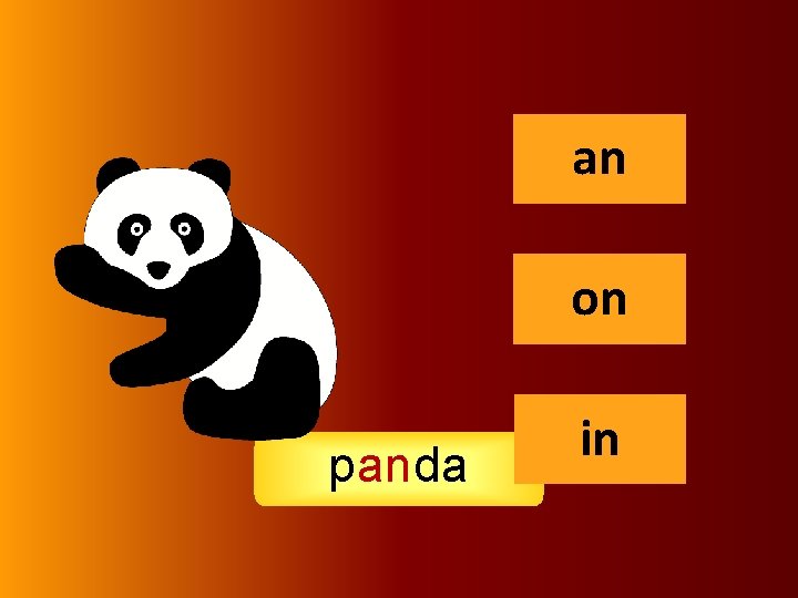 an an on panda in 