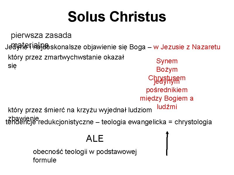 Solus Christus pierwsza zasada materialna Jedyne i najdoskonalsze objawienie się Boga – w Jezusie