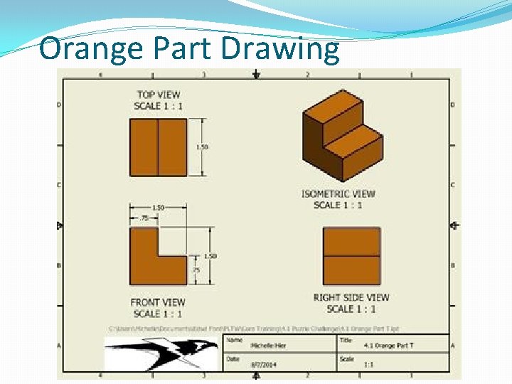 Orange Part Drawing 