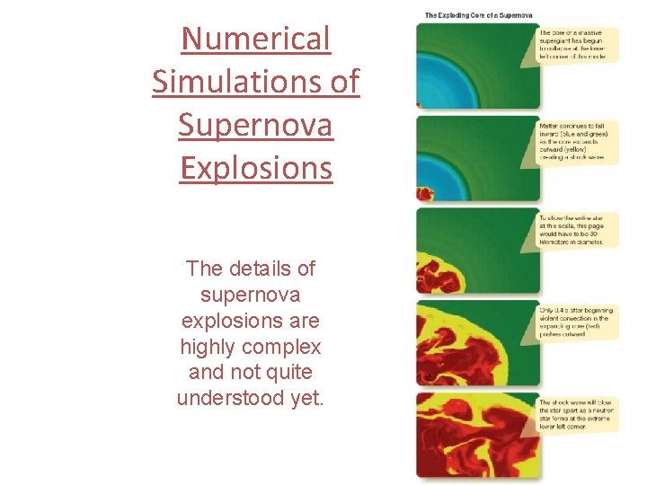 Numerical Simulations of Supernova Explosions The details of supernova explosions are highly complex and