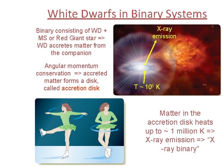 White Dwarfs in Binary Systems Binary consisting of WD + MS or Red Giant