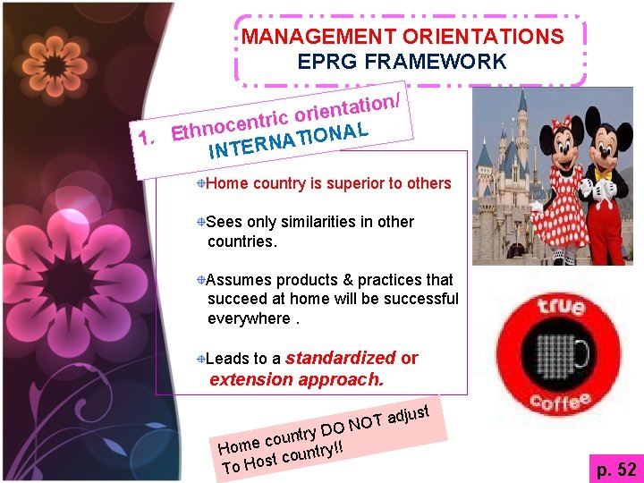 MANAGEMENT ORIENTATIONS EPRG FRAMEWORK / n o i t a t n orie c