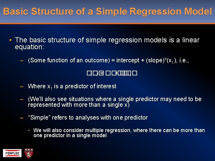 Basic Structure of a Simple Regression Model • The basic structure of simple regression