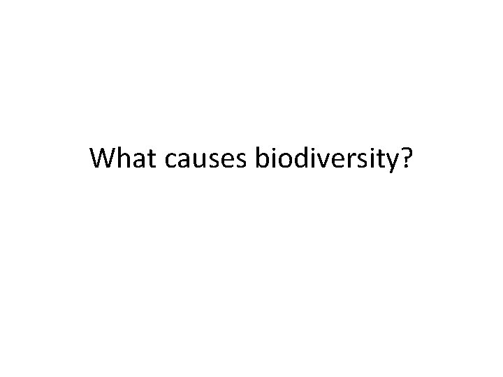 What causes biodiversity? 