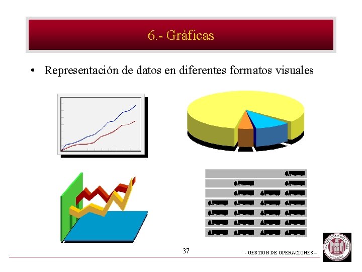 6. - Gráficas • Representación de datos en diferentes formatos visuales 37 - GESTION