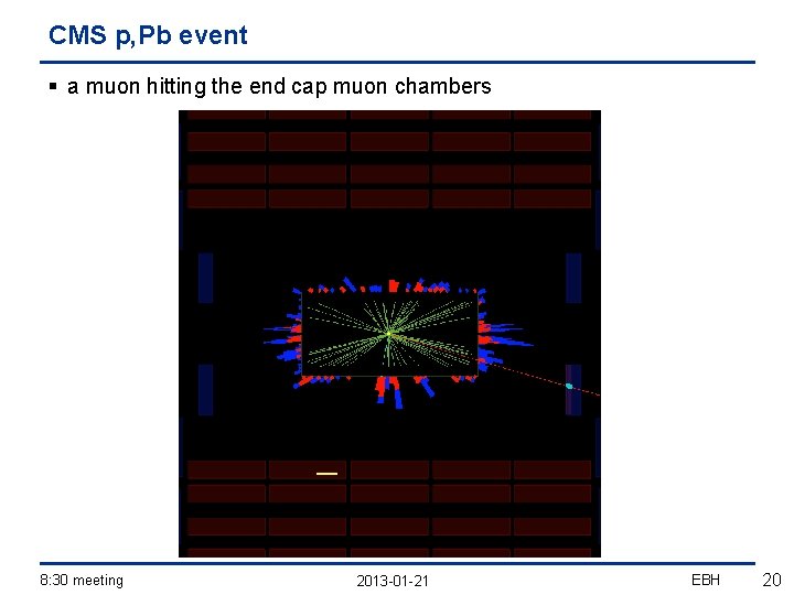 CMS p, Pb event § a muon hitting the end cap muon chambers 8: