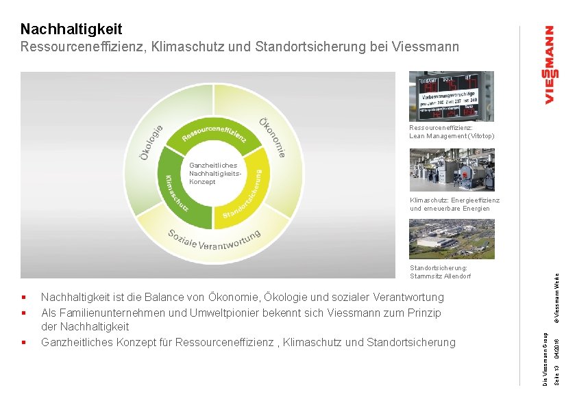 Nachhaltigkeit Ressourceneffizienz, Klimaschutz und Standortsicherung bei Viessmann – 80 % Ressourceneffizienz: Lean Management (Vitotop)