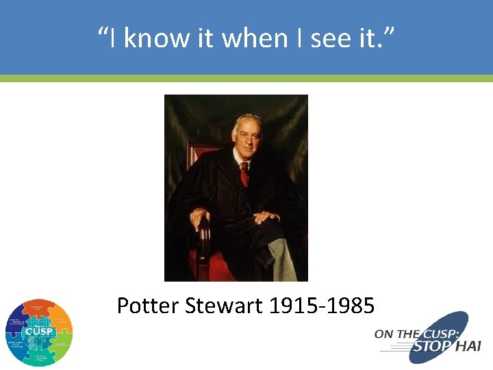 “I know it when I see it. ” Potter Stewart 1915 -1985 14 