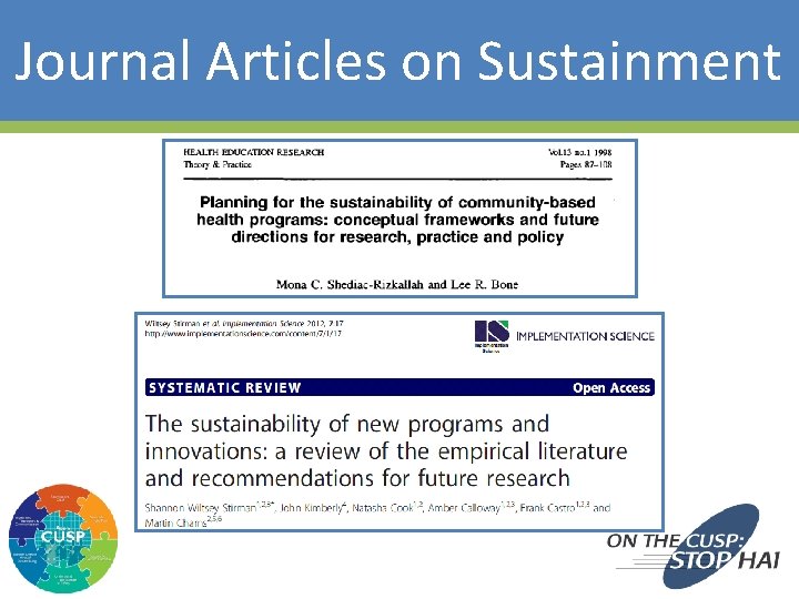 Journal Articles on Sustainment 4 